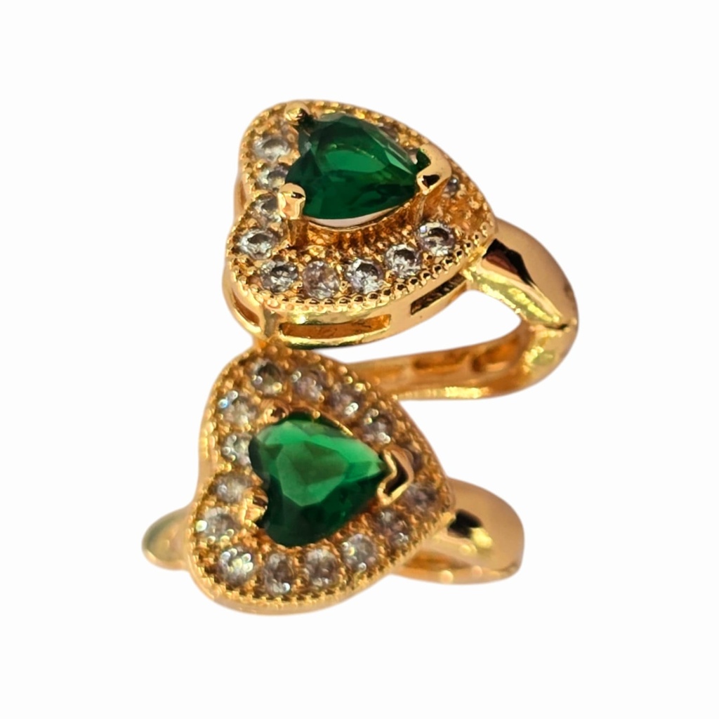 Aretes 222 Corazones Verdes