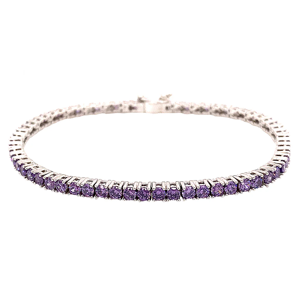 Pulsera 567 Plata bañada en Oro con Zirconia 