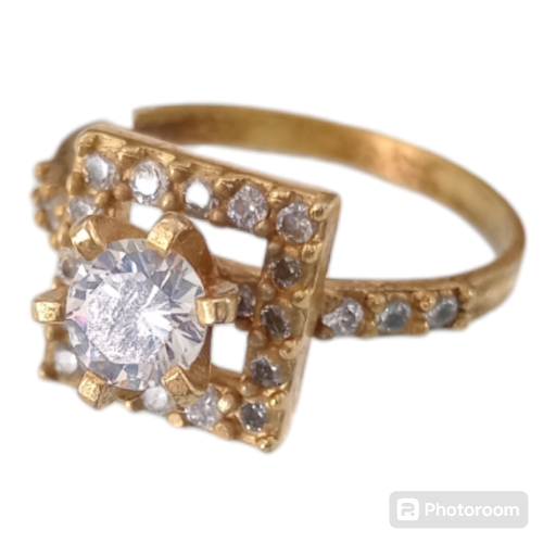 [Anillo 125] Anillo Cuadro Zirconia