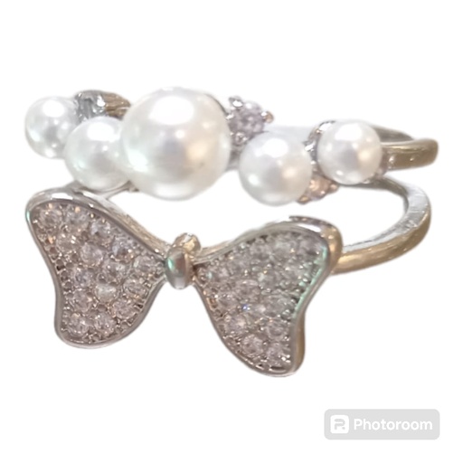 [Anillo 132] Anillo Moño Perlas Ajustable