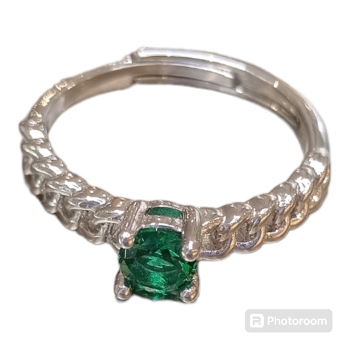 [Anillo 18] Anillo Ajustable Rodio Verde