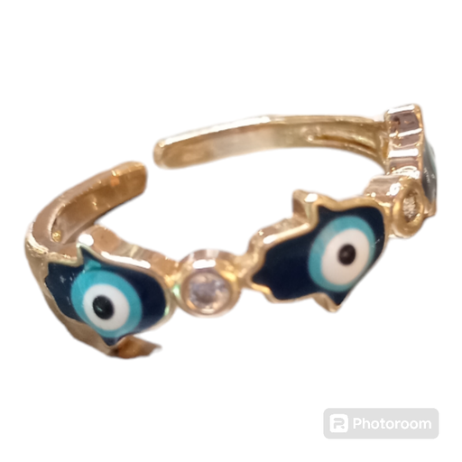 [Anillo 34] Anillo Hamsa Azul